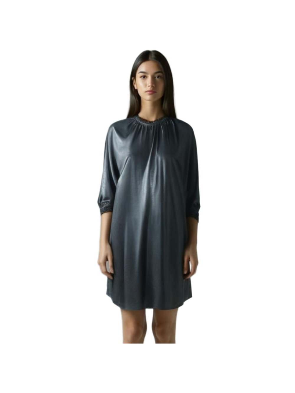 Max Studio Black Silk Blend Dress Large